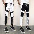 Black Cotton Trendy Super Skinny Rib Trendy Joggers Trouser for Men. 