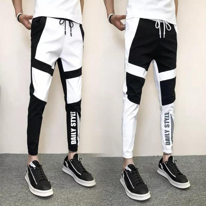 Black Cotton Trendy Super Skinny Rib Trendy Joggers Trouser for Men