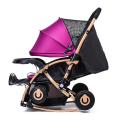 Baby Stroller C3 Pram for Your Baby with Rocking Mood and Adjustable Handle Bar Best Premium Quality Prams Trolly- Magenta and Blue.