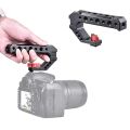2X Universal DSLR Camera Rig Hand Grip Camera Top Cold Shoe Mount 1/4 Inch & 3/8 Inch Holes Aluminum Alloy Camera Handle.