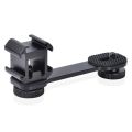 Triple Cold Shoe Mount Universal Extension Bracket Holder Adapter for LED Video Light DSLR Phone Gimbal Stabilizer. 