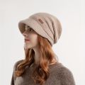 1pcs Warm And Stylish Winter Baggy Beanie Hat With Brim For Women.