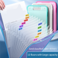4Pcs A4 File Folders, Vertical A4 File Organizer with Handle with Portable 13 Pockets for Student, Business Durable Easy to Use Blue+Pink+Green+White. 