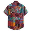 shirt men Men's Colorful Summer Short Sleeve Loose Buttons Hawaiian Casual Shirt Blouse. 