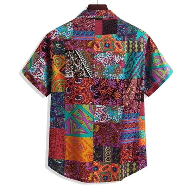 shirt%20men%20Men's%20Colorful%20Summer%20Short%20Sleeve%20Loose%20Buttons%20Hawaiian%20Casual%20Shirt%20Blouse%20-%20Image%204