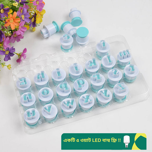 Cookie Stamp Cake Alphabet Number Biscuit Cutter Lowercase Uppercase Letter Mold Fondant Decorating Tools Alphabet Stamps
