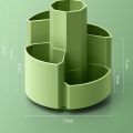 Kawaii Desktop Pen Holder 360°rotatable 5gird Large-capacity Cute Stationery Creative Multifunctional Storage Box Desk Organizer. 