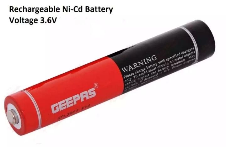 1pcs GEEPAS 3=6V/2500 Mah Rechargeable Ni/Cd Battery/RRT