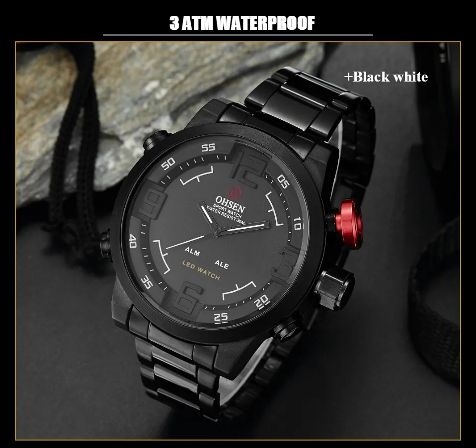OHSEN Fashion Outdoor Sport Watch Men Multifunction Bar