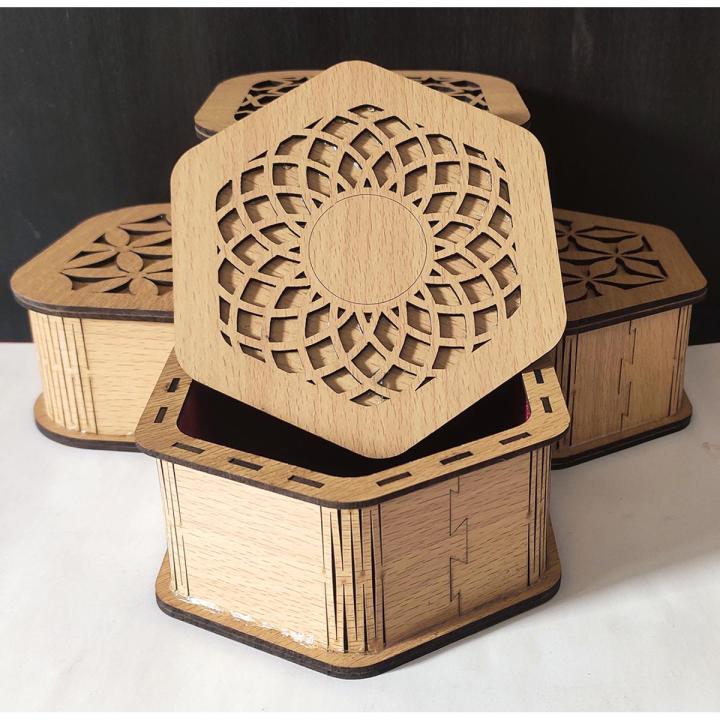 Ornaments Box, Jewelry Keeping Box Holder Jewellery Box Wooden Made 1 pcs