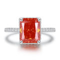 Wong Rain 925 Sterling Silver Created Moissanite Padparadscha Gemstone Birthstone Wedding Engagement Ring Fine Jewelry Wholesale.