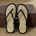 【Alien Alien】 Women Flat Flip-flops Slippers Comfortable Non-slip Sandals Bamboo Rattan Flip Flop Home Bathroom Fashion Slippers Beach Slipper. 