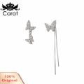 Carat Women Party Jewelry Sparkling Butterfly Tassel Earrings for Women Elegant Cubic Zirconia Dangle Earrings for Prom Parties Special Occasions Fashionable Ear Decoration Jewelry with Flower Design Cubic. 