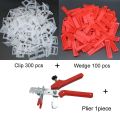 401Pcs Tile Leveling System 2mm 300Pcs Clips+100Pcs Wedges +1Piece Plier Plastic Tiling Tools Tile Spacer. 