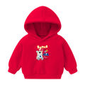 Spring New Children's Sweatshirt Korean Hooded Sweatshirt for Boys and Girls Cartoon Top with Fleece Bear.