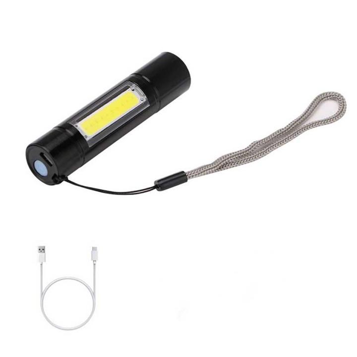 Practical LED Mini Rechargeable Flashlight Work Portable Torch Outdoors Waterproof Built-in Battery USB Tactical Hiking Camping Light