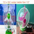 solar dc table fan 12 inches 12 volt. 