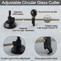 7 Pieces Adjustable Circular Glass Cutter Tool Set with Round Knob Handle and Suction Cup.