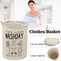 Nice Waterproof Canvas Laundry Clothes Basket Storage Basket Folding Storage Box. 