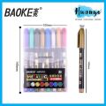 Baoke Metallic Colour Multi Surface Paint Marker Pen Wallet Set of 8 Color. 