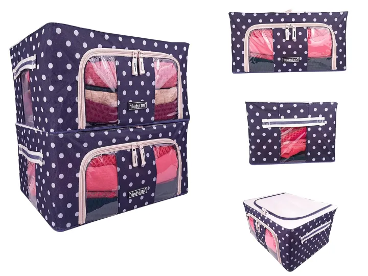 Foldable%2024Ltr%20Steel%20Frame%20Clothes%20Storage%20Boxes%20with%20Zipper%20Lock%20System%20for%20Cloth%20Saree%20Blanket%20Bed%20Sheet%20Shoes%20Toys%20Closet%20Organizer%20Sari%20Cover%20Box...%20-%20Image%203