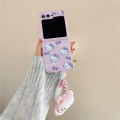 Kawaii Cartoon Hello Kitty Phone Case with Bracelet for Samsung Galaxy Z Flip 5 4 3 Z Flip3 Zflip4 Shockproof Soft Cover Mascaraara.