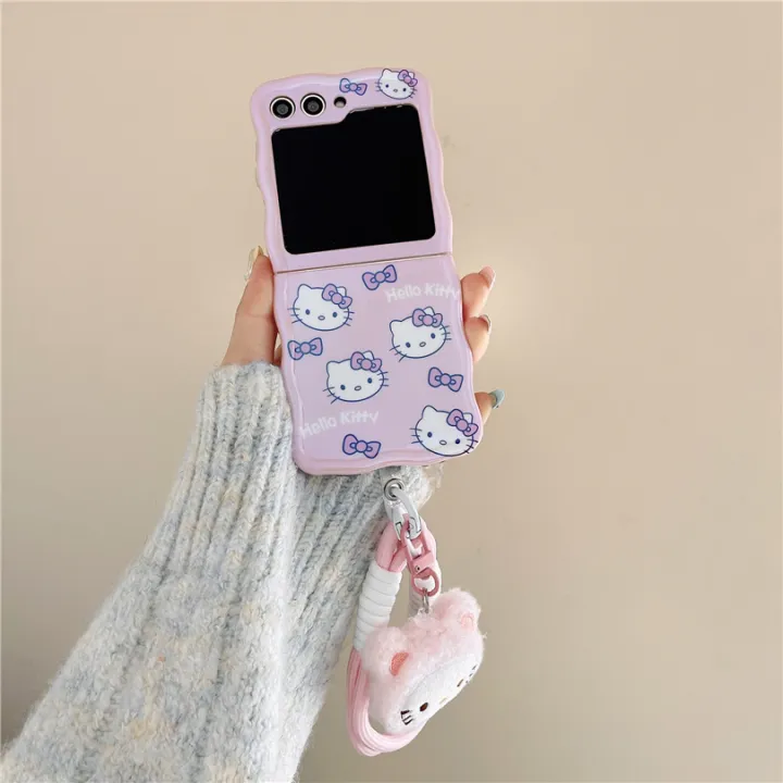 Kawaii%20Cartoon%20Hello%20Kitty%20Phone%20Case%20with%20Bracelet%20for%20Samsung%20Galaxy%20Z%20Flip%205%204%203%20Z%20Flip3%20Zflip4%20Shockproof%20Soft%20Cover%20Mascaraara%20-%20Image%207