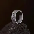 Retro sea erosion ring, fashionable men's personality, niche design, imitation Thai silver index finger ring, oath of love, men's open ring. 