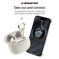Monster N-lite 208 Wireless Headphones TWS HiFi Stereo Bluetooth 5.4 Earphones with Mic Call Noise Reduction IPX5 Waterproof. 