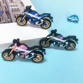 XQ377 Creative Simulation Cool Motorcycle Doll Pendant Hole Shoes Decoration Accessories DIY Handmade Props Accessories. 