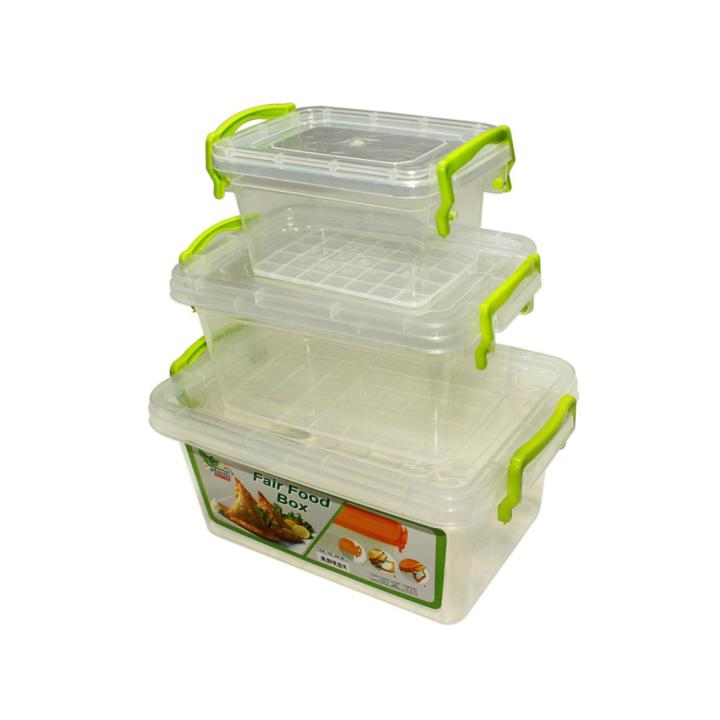 Plastic Food Storage Container Box With Lids - 3-Piece Set - Store Your Food Safely And Conveniently