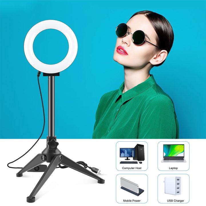 PULUZ%204.7%20inch%2012cm%20Ring%20Light%20+%20Desktop%20Tripod%20Selfie%20Stick%20Mount%20USB%20White%20Light%20LED%20Ring%20Selfie%20Beauty%20Vlogging%20Photography%20Video%20Lights%20Kits(Black)%20-%20Image%204