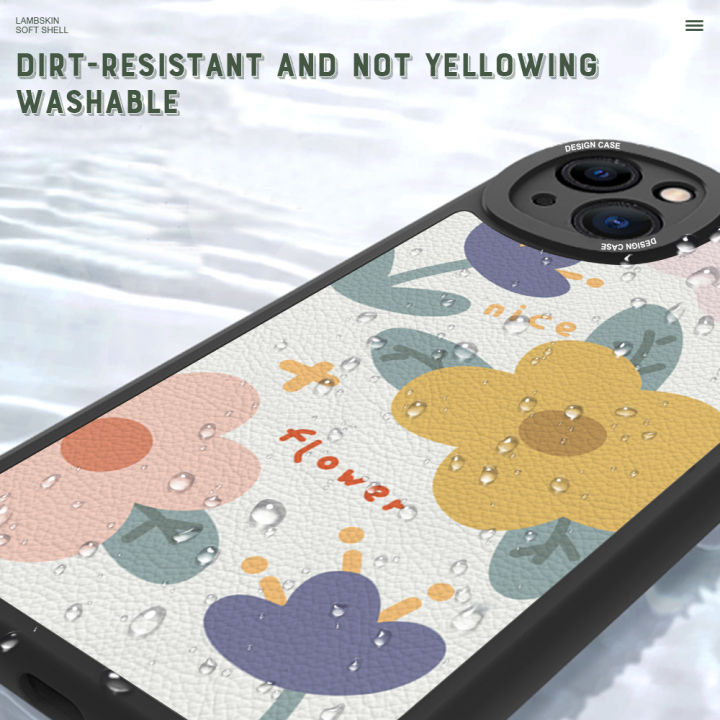 Hontinga%20for%20iPhone%2014%20Pro%20Max%20Back%20Cover%20PU%20Leather%20Beautiful%20Flowers%20Print%20Case%20Soft%20Silicone%20Edge%20Phone%20Cases%20-%20Image%207