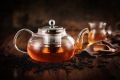 Heat Resistant Glass Teaset Flower Tea Pot Puer Kettle Coffee Teapot-1200ml. 