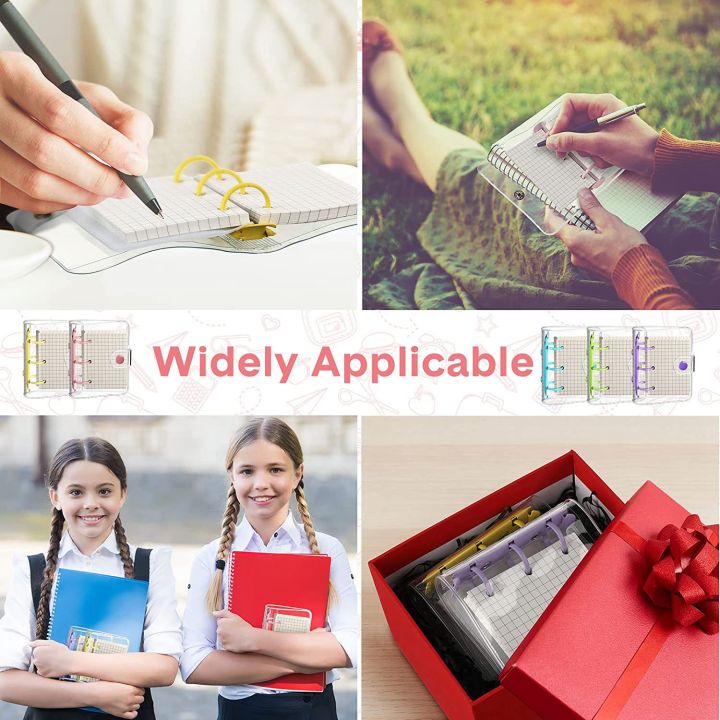 5%20Pack%20Mini%20Transparent%203%20Ring%20Binder%20Covers%20with%20Binder%20Inner%20Papers%20Storage%20Bags%20Label%20Sticker%20Binder%20Pockets%20-%20Image%207