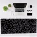 WHITE & BLACK Large Gaming Mouse Pad 90x40cm (35.4x15.7in) - Non-Slip Rubber Base Desk Mat & Keyboard Pad for Gaming, Office -.