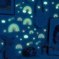 Cartoon Rainbow Luminous Wall Stickers Glow In The Dark Cloud Heart DIY Wall Decal For Baby Kids Room Nursery Home Decorations.
