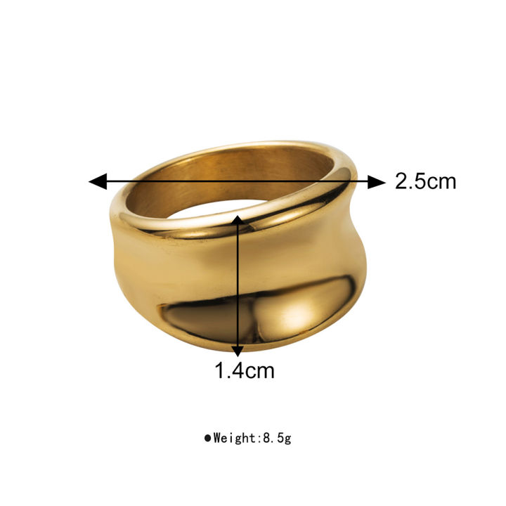 Chunky%20Rings%20Set%20Irregular%20Shape%20Gold%20Plated%20Rings%2018K%20PVD%20Stainless%20Steel%20Ring%20For%20Women%20-%20Image%202