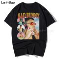 Bad Bunny 100% Cotton Men T Shirt Hop Tees Streetwear Cool Mens Clothing Oversized T-shirt Harajuku T Shirt for Men O-neck. 