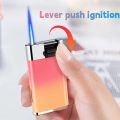 Metal Press Windproof Inflatable Lighter Visual Gas Chamber Straight To The Blue Flame Jet Fun Lighter Personalized Gift.