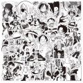 65Pcs/Sets One Piece Roronoa Zoro Luffy Black & White PVC Waterproof Stickers For Wall Guitar Luggage Laptop Note Book. 