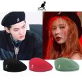 kangol black kangaroo beret men and women summer thin hat women's tide ins retro reverse hat. 