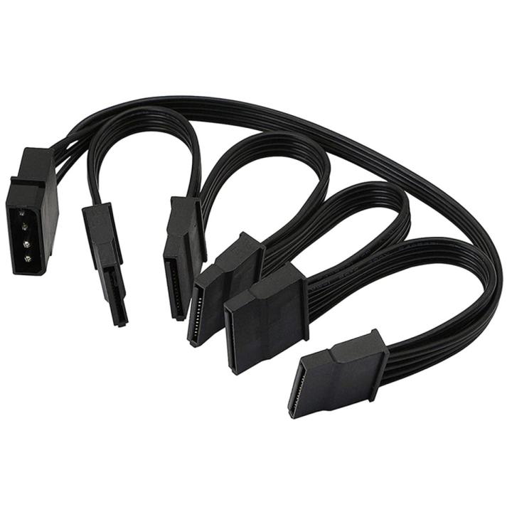 4Pin IDE 1 to 5 SATA 15Pin Hard Drive Power Supply Splitter Cable for DIY Hard Disk PC Sever 18AWG Power