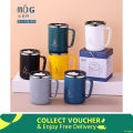 304 coated hot and cold stainless steel drinking cup, anti-fall, anti-scalding, large-capacity mug, office cup, 500ml. 
