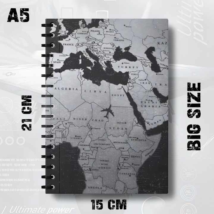 Notebook%20World%20Map%202D%20Theme%20Design%20Silver%20Edition%202O%20Rise360%20Writing%20Journal%20Pad%20K807%20-%20Image%202