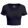 Basic Scoop Neck Short Sleeve Crop T-Shirts / Women's Crop Top / Imported Crop Tops T-Shirt / 100% Premium Super Soft Cotton - Tops For Girls.