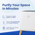 Sqair Chemical Warfare Smart Air Purifier with HEPA (H12) and Carbon Filter for Home and Office | Formaldehyde Odor and Smoke Removal Air Purifier for Kitchen and Room | Bedroom and Living Room Air Purifier for Pollen and Dust Allergies.