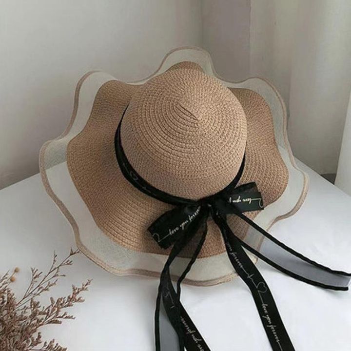Floppy%20Foldable%20Ladies%20Women%20Straw%20Beach%20Sun%20Hat%20Ladies%20Summer%20Travel%20Wide%20Brim%20Caps%20-%20Image%203