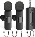 K35 Dual Wireless Microphone  3.5mm  with ANC Active  Noise Cancelling Aux Receiver, Omni directional, 5 Hour Battery Life, Compatible with Cameras and Smartphones Dual Mic, Single Receiver BD Best Product  By Gadget -X. 