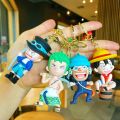 Cartoon anime One Piece keychain, Luffy Chopper, three-dimensional doll, car keychain pendant, bag ornament. 